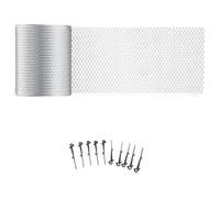 Getdoublerich Aluminum Gutter Guard Mesh Screen 127mm x 6.1m, Rust-Proof for leaf Protection Cover for DIY Cutting, Garden Trench Filter with Hooks