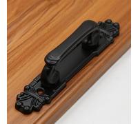 Getdoublerich Black Barn Door Handle, Antique Sliding Cabinet Wardrobe Pulls, Sturdy Metal Hardware for Wood Glass Aluminum Interior Exterior Doors, DIY Install (1 Pack)