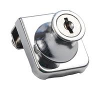 Getdoublerich Cabinet Lock, Punch Glass Showcase Single Double Display Safety for Sliding Door Security Hardware, Push Button Keyed Cylinder