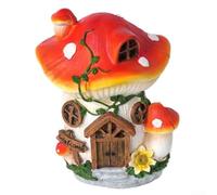 Getdoublerich Charming Whimsical Resin Mushroom Decoration with Solar Light Enrich Your Garden's Atmosphere