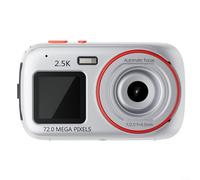 Getdoublerich Digital Camera Dual Screen HD XJ07 Portable Mini Autofocus Children Digital Camera 2.5K HD 72MP 16X Zoom Entry Level(Silver)