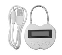 Getdoublerich Digital Timer Lock with LCD Display, USB Rechargeable Electronic Padlock for Travel Luggage & Gym Locker, 99H59M Max Setting, Lightweight ABS Security Lock (White)