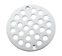Getdoublerich Drain Cover 4 Inch, Chrome Shower Round Screw In Floor Replacement for Bathroom Grate Strainer, Stainless Steel Mesh Hardware