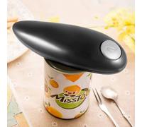 Getdoublerich Electric Can Opener Automatic Smooth for edge One-Touch Hands-Free for Arthritis Elderly Kitchen ABS Stainless Steel Black 17x6x4cm