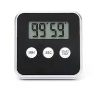 Getdoublerich Electronic Timer with LCD Display, 99M59S Countdown & Countup, Loud Alarm >80dB, Magnetic Back & Stand for Kitchen Office Study, Black
