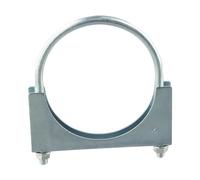 Getdoublerich Galvanized U-Bolt Exhaust Pipe Clamp, M8 Nut Car Repair Bracket for 2.25" 3" Tailpipe, Rust-Resistant Muffler Hanger