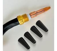 Getdoublerich Gasless Welding Nozzle, Flux Core MIG Torch Tip for 15AK/14AK Models, Heat Resistant Black Protection Parts, 4-Pack