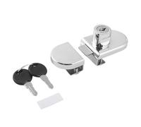 Getdoublerich Glass Door Lock, Punch Display Cabinet Double Keys Zinc Alloy for Sliding Frameless Security, Push Button Hardware Cylinder