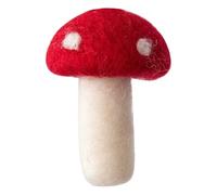 Getdoublerich Handmade Wool Felt Mushroom Ornaments Set, for mini Christmas Tree Hanging Decorations, Festive Red Green Felt Baubles for Holiday Wreath Home Decor