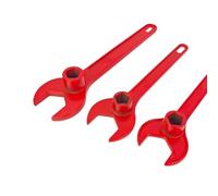 Getdoublerich Heavy-Duty Cast Iron Fire Hydrant Wrench, Ergonomic Red Tool for Outdoor Use, Portable Design for Firefighters
