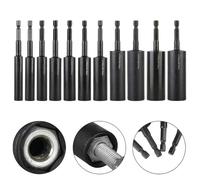Getdoublerich Hex Socket Nut Driver, Deepened Sleeve Chrome-Vanadium Steel Adapter for Drill for IMPACT Driver, Auto Repair Home DIY Carpentry H8-H19