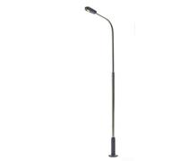 Getdoublerich Model Railway Warm White Lamp Post Street Light Single Head,12Pcs Metal Single-Headed Illuminated Street Light 14CM