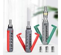 Getdoublerich Multifunctional Ratchet Screwdriver Set, 14-in-1 Spiral Driver with 180° Rotating Head, Chrome Vanadium Steel for Auto Repair