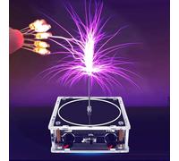 Getdoublerich Music For Tesla Coil, 9cm Mini For Tesla Coil Speaker Bluetooth-compatible, Touchable Artificial Flash, Lightning Maker, Arcs Generator, Scientific Teaching Experiment Model(EU Glod)