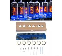 Getdoublerich Nixie Tube Digital Alarm Clock DIY Kit Build Your Own IN14 Circuit Board Assembly With RGB Lighting Features