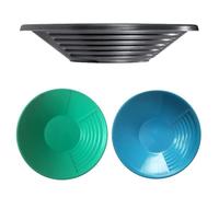 Getdoublerich Plastic Gold Pan 38cm, Lightweight Rust-Proof Prospecting Basin with Flat Bottom Grooves for Efficient Gold Separation in Rivers and Streams, Black