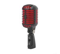 Getdoublerich Retro Dynamic Microphone, Stage For Dynamic Microphone Classical Swing Karaoke Retro Metal Shell Microphones, For Live Performance, Studio Recording, Podcast, Karaoke(Black)