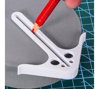 Getdoublerich Round Bar Center Finder Tool, Woodworking Circle Locator for Accurate Positioning, Portable ABS Centering Device for Engraving & Crafts, White
