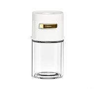 Getdoublerich Salt and Sugar Push Button Dispenser with Lid Accurate Pouring, Freshness Preservation, for Different Seasonings (white)