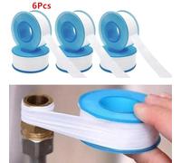 Getdoublerich Sealing Tape 6pcs, PTFE White Threaded Plumbers Water Tight 20m x 16mm for Pipe Thread Joint, Leak Proof Gas Line Wrap