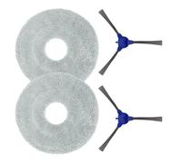 Getdoublerich Side Brush Mop Rag Set, for edge Cleaning Brushes Washable Pads for Robot Vacuum Cleaner, Compatible with for cecotec for conga M100 Spin AI