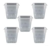 Getdoublerich Square Orchid Pot for Effective Gardening with Breathable and Transparent Features (12CM without tray)