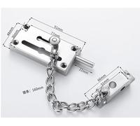 Getdoublerich Stainless Steel Latch, Security Chain Door Lock Anti-Hotlinking, Reverse Lock Safety Latch for Door Gate Home Security Hardware