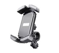 Getdoublerich Sturdy Alloy Motorcycle Phone Holder with 360° Rotation, One-Second Locking for Handlebars & Mirrors, Fits 4.5-6.8" Phones Including for iphone 17/16/15 Pro Max, Black