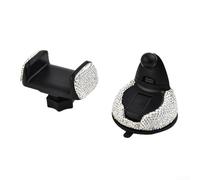 Getdoublerich Stylish Rhinestone Car Phone Mount for Dashboard Use, Includes Both Suction Cup Base and Air Outlet Clip for Secure Smartphone Holding