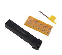 Getdoublerich Threading Tool Holder Set, SER2525M16 Lathe Bar with 10pcs 16ER AG60 Carbide Blades and Wrench, CNC Kit