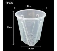 Getdoublerich Transparent Orchid Pots 2 Pack, Breathable Clear Planters for Phalaenopsis, Drainage Holes Container for Healthy Root Growth