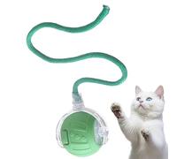 Geteawily Cat Ball,Automatic Rolling Toy for Indoor Cats - Fun Quiet Electric Smart Ball with Tail Rope for Indoor Outdoor Playtime