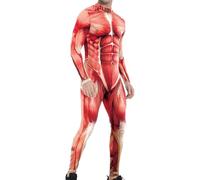 Geteawily Muscle Bodysuit Costume, Men's Muscle Anatomy Anatomical Body Structure Bodysuit Costume, Role Play Fullbody Catsuit for Dress up Party Carnival Cosplay