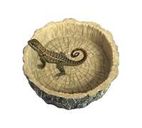 Geteawily Reptile Water Dish - Resin Lizard Water Bowl | Reptile Food Water Rock Bowls, Worm Feeder Dish, Amphibian Feeding Bowl Terrarium Decor For Lizards, Chameleon