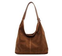 GETERUUV Women's Brown Retro Suede Hobo Handbag, 14.57 x 9.84 x 4.33 inches