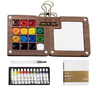 GETFACAI 1 Set Pocket Artist Watercolour Travel Set, Mini Watercolour Paint Set Travel, Clip Watercolor Pen for Painters and Artists, Pocket Portable Palette Gift for Painters and Artists
