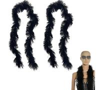 GETFACAI 2 PCS Black Feather Boa, Multipack, Black Feathers Boa, Costume, Concert & Home Decoration