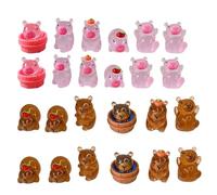 GETFACAI 24PCS Capybara Resin Animals, Resin Animals Capybara, Mini Capybara, Miniature Animal Figurines For Home Decor, for Gifts, DIY, Perfect For Shelves, Desks, Potted Plants