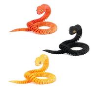 GETFACAI 3 PCS 3D Printed Snake, 3D Snake, Fidget Snake, 3D Printed Animals, 3D Animals, Fidget Snake 3D Printed Fidget Toy 3D Printed Simulation Snake Animals Model Ornaments for Home Desk Decor