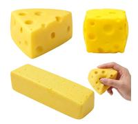 GETFACAI 3 PCS Cheese Squishies Set, Square+Triangle and Butter Squishy, Butter and Cheese Squishy, Adorable and Fun, Ideal for Home and Office Desk Decoration