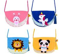 GETFACAI 4 Pack Kids Sewing Kit, Sewing Kit for Kids, Handbag Childrens, Fun DIY Educational Sewing Craft Gift with Sewing Tools for Girls