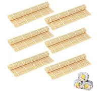 GETFACAI 6 Pcs Sushi Rolling Mat, Sushi Making Kit, Sushi Rolling Mat, Bamboo Mat, Sushi Mat, Very Suitable for Making Delicious Sushi Rolls at Home and Selling Sushi Rolls to Customers Outside