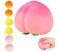 GETFACAI 7 PCS Peach Squishy, Fruit Shaped Ornament in diverse tones, soft textured desktop display piece, portable travel companion for home, office placement and gift selection
