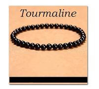 GETFACAI Black Tourmaline Bracelet, Natural Stone Jewellery for Women and Men, Spiritual Protection, Emotional Balance Accessory, Stylish Wristband for Yoga and Meditation