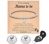 GETFACAI Mum to Be Bracelet, Mum to Be Bracelet, Mummy to Be, With Greeting Card and Decision Currency New Mum Gifts Pregnancy Gifts for Mum Expecting 1st Mothers Day Gifts