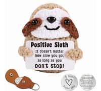 GETFACAI Positive Sloth, Sloths Gifts, Emotional Support Doll, Mini Pocket Hug, Funny Crochet Positive Gifts, New Year Gift, Birthday, Desk Decoration