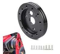 getfay 1 PC Car Modified Steering Wheel Base Connector, 3.5" x 0.5" 6 Hole to 3 Hole Steering Wheel Adapter, Steering Wheel Quick Release Repair Kit with 0.8" 0.62" Screws, Universal for Cars (Black)