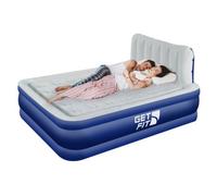 GETFIT Get Fit Air Bed With Built In Electric Pump - Double Blow Up Airbed & 2 Inflatable Pillows - Elevated Air Mattress - Navy/white