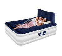 GETFIT Get Fit Air Bed With Built In Electric Pump - King Quick Blow Up Airbed & 2 Inflatable Pillow - Elevated Air Mattress - White/navy