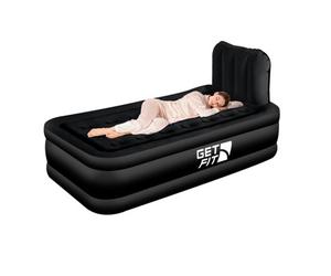 GETFIT Get Fit Air Bed With Built In Electric Pump - Single Quick Blow Up Airbed & Inflatable Pillow - Elevated Air Mattress - Black Mono